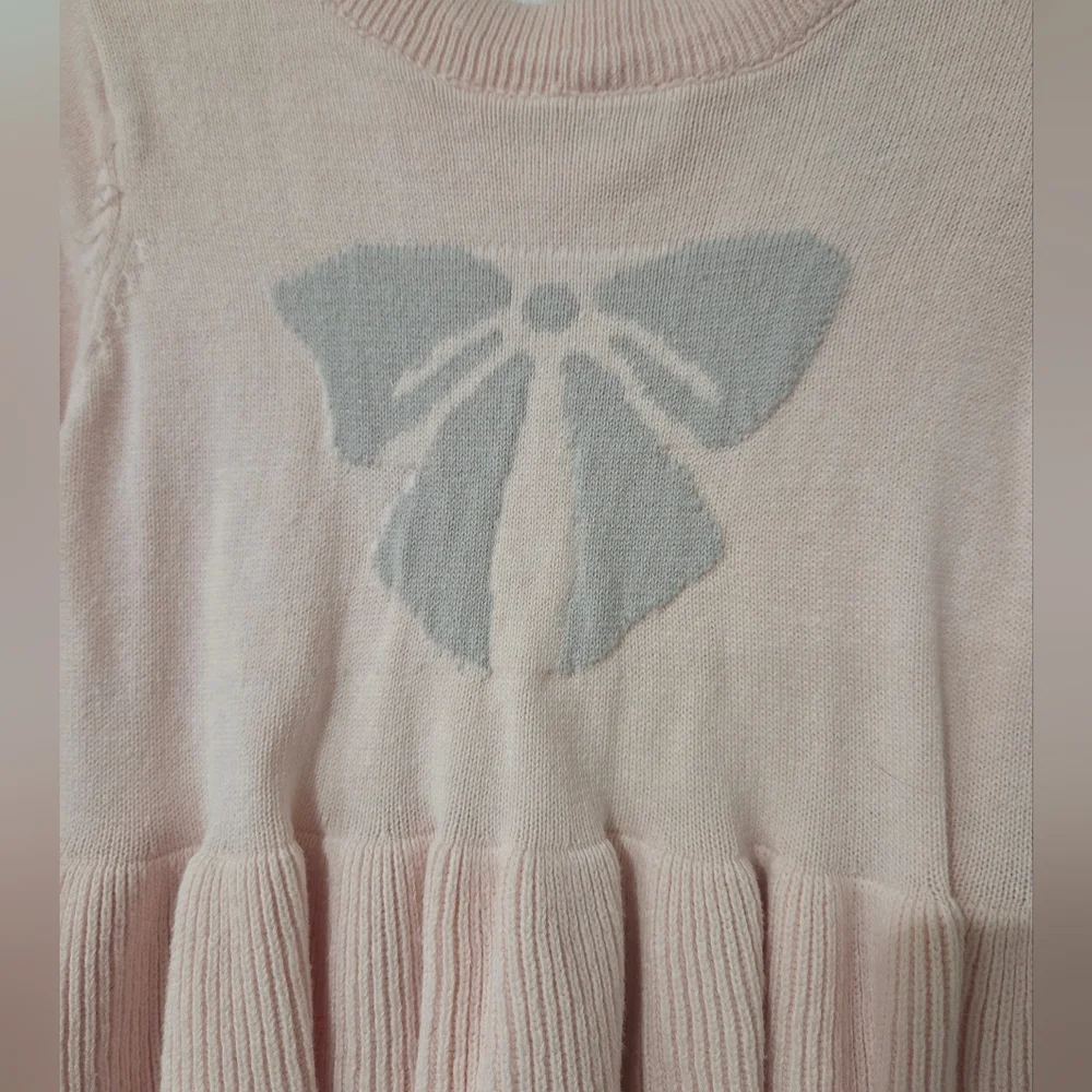 Laura Ashley Baby Pink Sweater and Gray Leggings Set